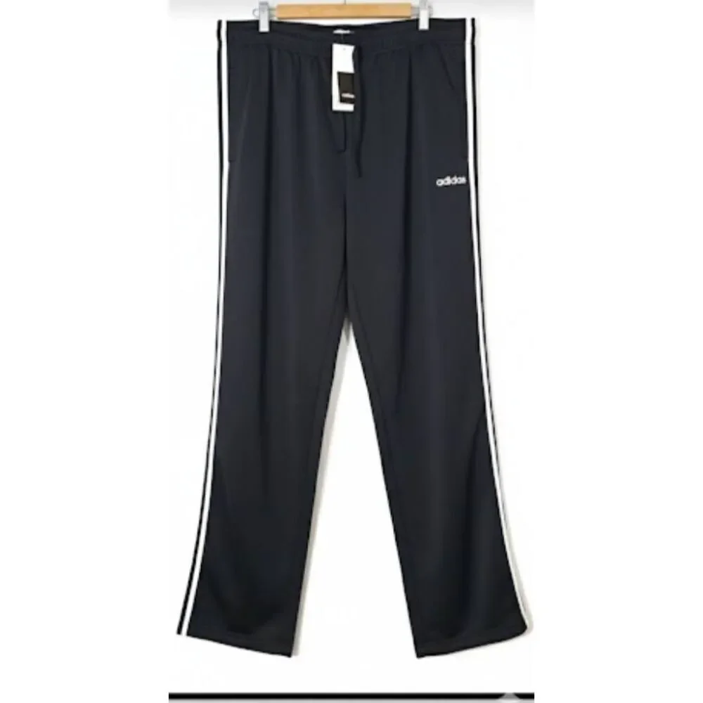 Adidas Mens 3xl sweatpants black white straight leg lounge wear Activewear